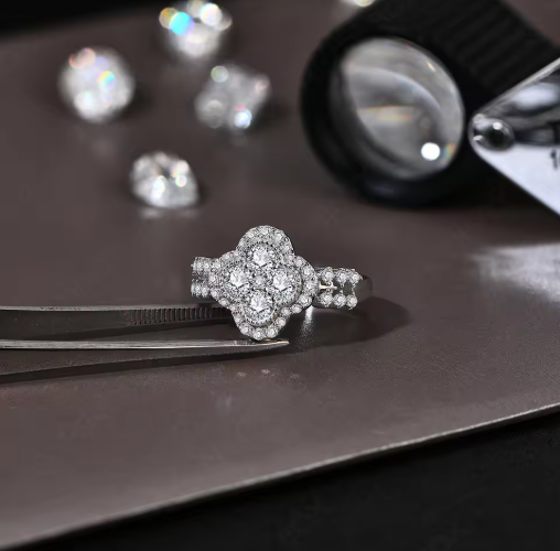 MINTYBOX Moissanite 18K White Gold Plated Ring – Fine Engagement Jewelry