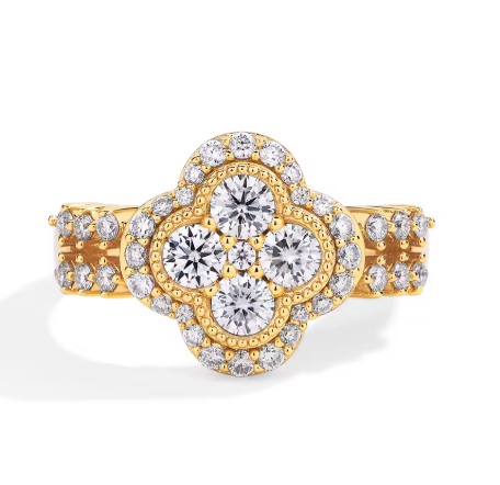 MINTYBOX Moissanite 18K White Gold Plated Ring – Fine Engagement Jewelry