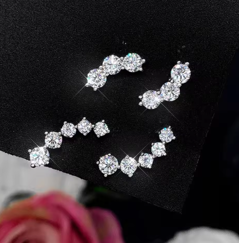 LUXORA | GRA Certified D Color Moissanite Stud Earrings in 925 Sterling Silver