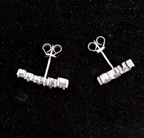 LUXORA | GRA Certified D Color Moissanite Stud Earrings in 925 Sterling Silver