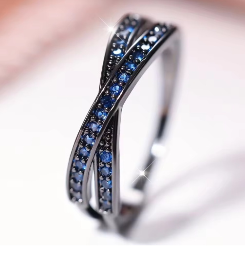 Minimalist Criss-Cross Zircon Ring – Multiple Colors