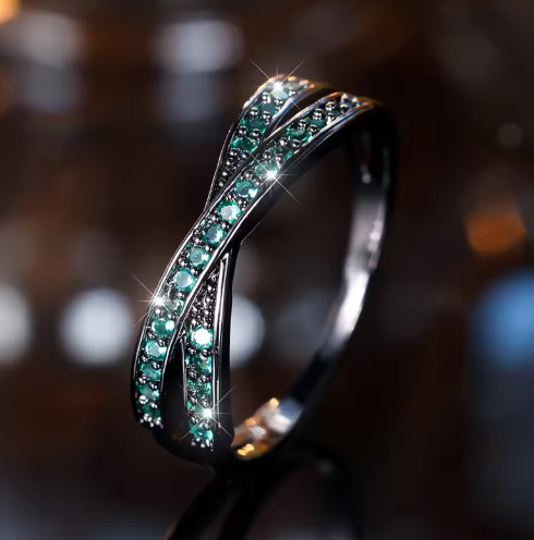 Minimalist Criss-Cross Zircon Ring – Multiple Colors