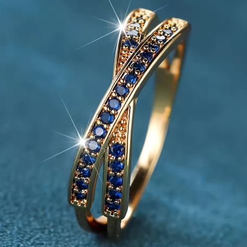 Minimalist Criss-Cross Zircon Ring – Multiple Colors