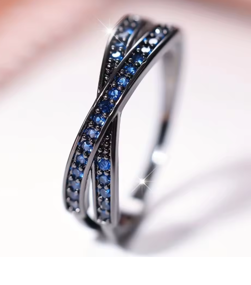 Minimalist Criss-Cross Zircon Ring – Multiple Colors