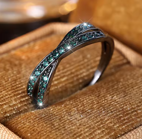 Minimalist Criss-Cross Zircon Ring – Multiple Colors