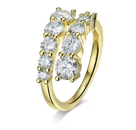 GRA VVS1 Moissanite Full Eternity Band – 925 Sterling Silver