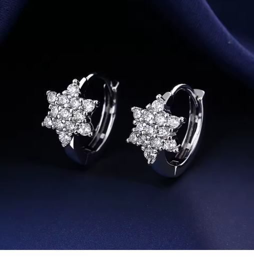 ✔ LUXORA 925 Sterling Silver Sparkle Hoop Earrings – Zircon Minimalist Jewelry