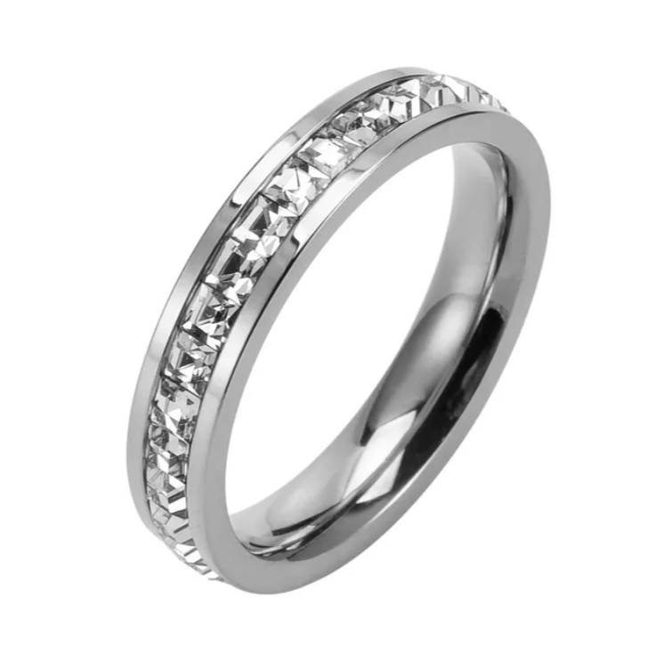 18K Gold Plated 304 Stainless Steel Zircon Crystal Ring