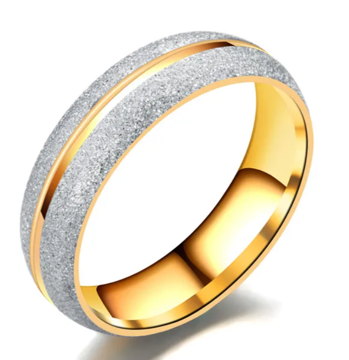 U‑Shaped Diamond Stainless Steel & Titanium Couple Ring