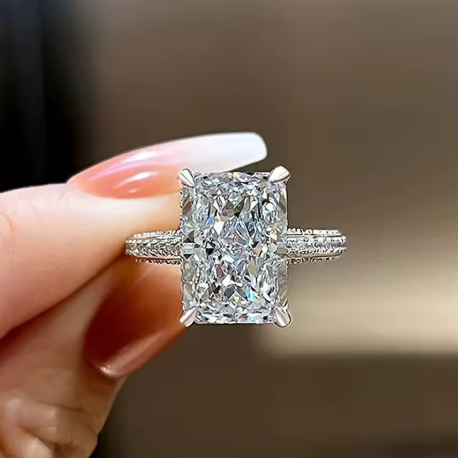 Minimalist Rectangular CZ Ring