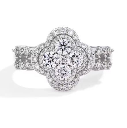 MINTYBOX Moissanite 18K White Gold Plated Ring – Fine Engagement Jewelry